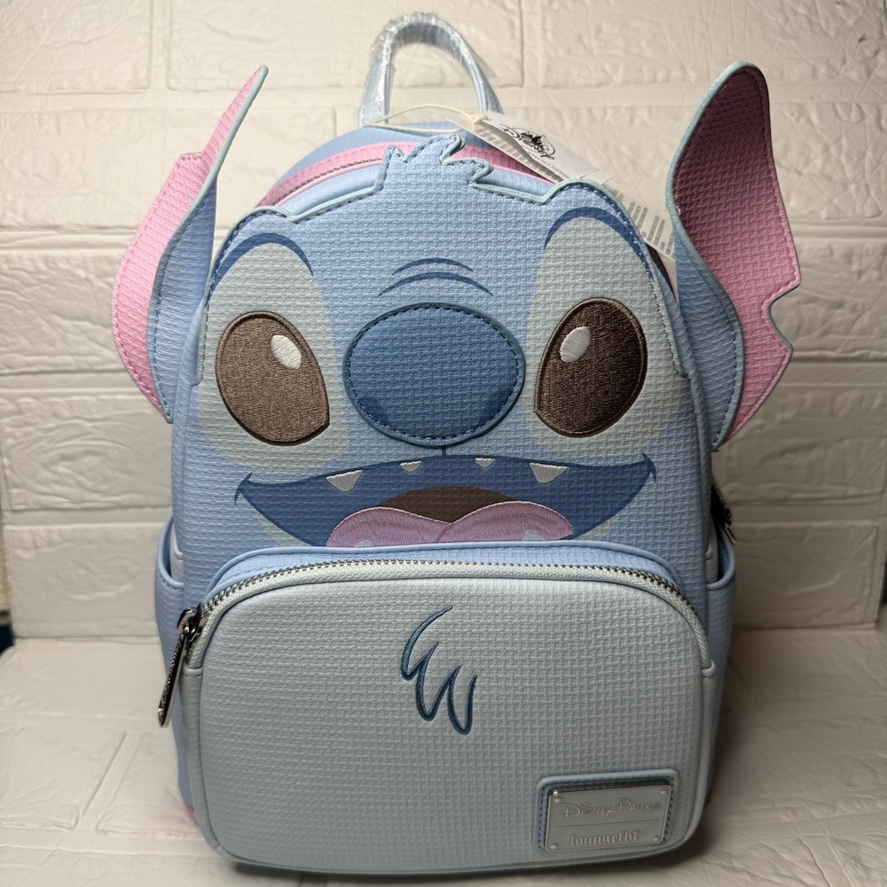 New Loungefly Disney Stitch Mini Backpack - Light Blue and Pink - Picture 11 of 11